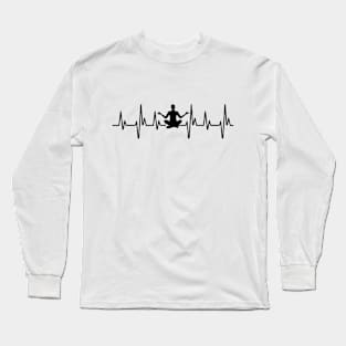 Heartbeat Padmasana, I love yoga and meditation Long Sleeve T-Shirt